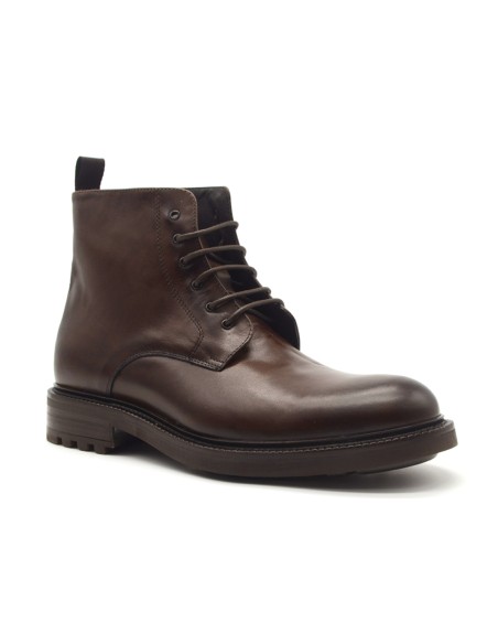 Exton botines de hombre en piel con cordones y cremallera